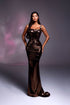 Renelle - straight neckline dress with metallic buckles